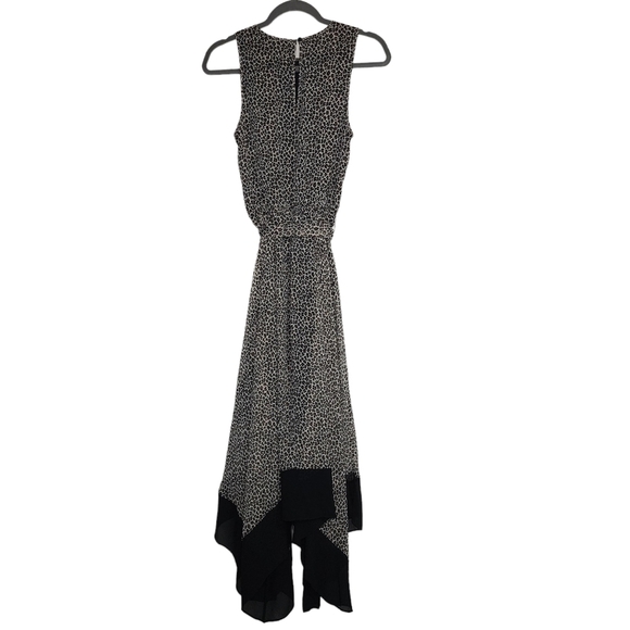 Michael Michael Kors Black Brown Handkerchief Hem Cheetah Print Dress - Picture 7 of 17